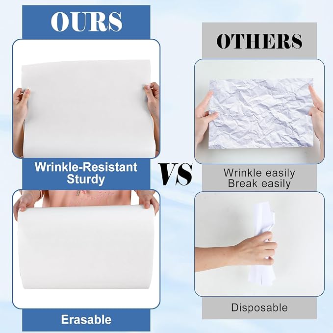 White Bulletin Board Roll Non-Woven Fabric Poster 15.7" x65.6ft