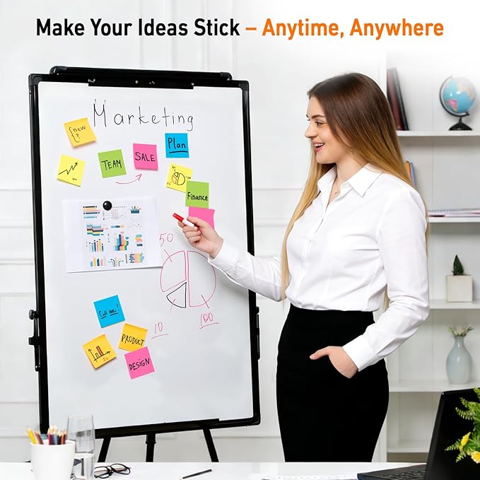 Sticky Notes 3x3 Inch (48 Pads) Bright Colors Self-Stick Memo Pads, Thick Paper Easy to Stick & Remove