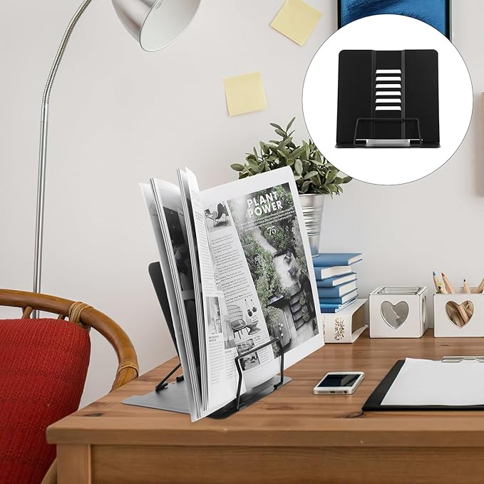 Artibetter Adjustable Metal Book Stand for Reading Portable Student Book Holder for Study and Eye Protection