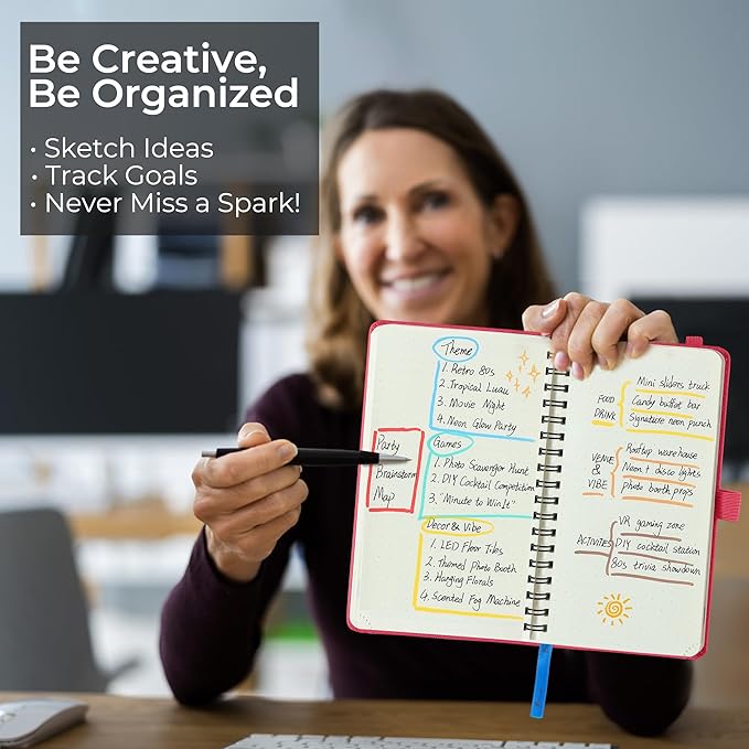 Planner 2026-2027 Daily Weekly and Monthly,6.5"x3.75",18 Months Spiral Bound Calendar Agenda with Self-adhesive Pen Holder,2026 Academic Plan with Vegan Leather Soft Cover,Rose Red