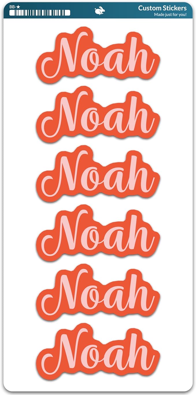 Custom Name Stickers for Water Bottles - Personalized Waterproof Vinyl Name Labels for Cups, Tumblers, Helmets, Laptop, Servers, Cars and Daycare (6 Stickers)