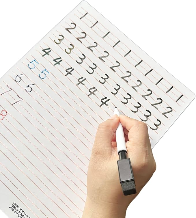 5 PCs Dry Erase Alphabet Tracing Boards: Letter and Numbers Handwriting Practice for Kids Learning, Reusable Boards for Kindergarten and Preschool