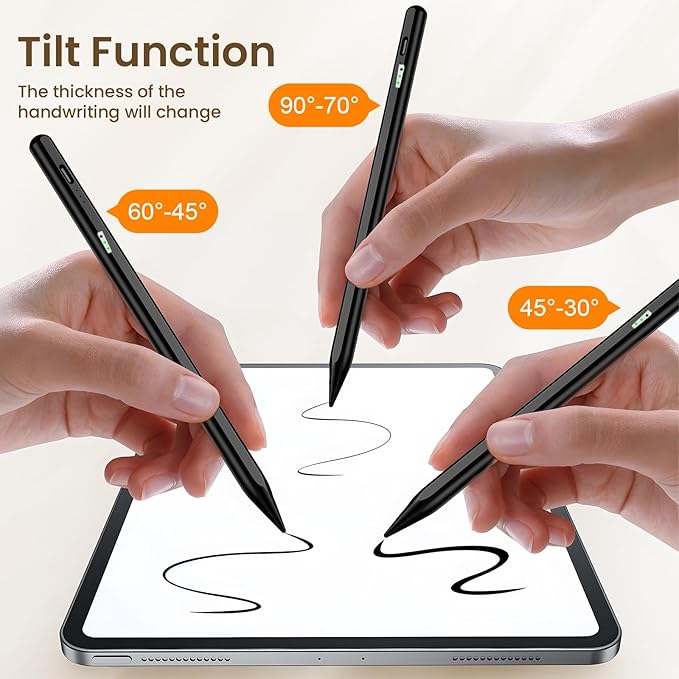 Hastraith Stylus Pen for iPad(2018-2026)-13 Mins Fast Charge with Tilt Sensitivity & Palm Rejection for iPad 11/10/9/8/7/6th Gen, Air 5/4/3/M4/M3/M2, Pro 13"/12.9"/11"/M4, Mini 7/6/5th, Black