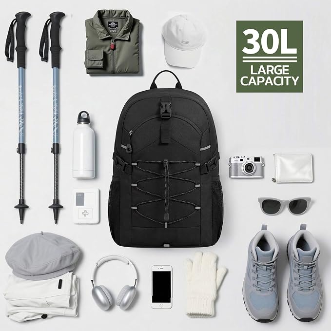 TILYMOL 30L Hiking Travel Backpack for Men Women with Hydration System | Lightweight Waterproof Outdoor Camping Backpack/Day Pack, Hiking Daypack for Hiking, Travel, Sports, Running, Biking