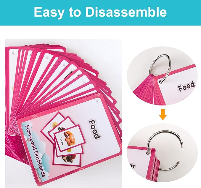 Lilias Food Flash Cards, Toddler Learning Toys, Preschool Learning Toys, Homeschool Supplies, Learning Supplies for Kindergarten, 4.3 X 3.14 Inch, 35 Cards in Set