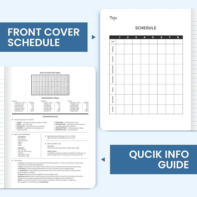 Taja College Ruled Composition Notebook 12 Pack School Supplies, 160 Pages