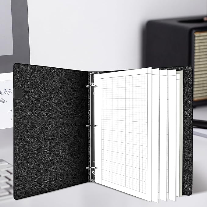 Yaridar (3-Pack) Engineering Computation Pad - 50 Sheets/100 Pages Graph Paper, 5 x 5 Graph Rule on Back, 3-Hole Engineering Notebooks, 100 Gsm White Tint Paper, 8-1/2" x 11"