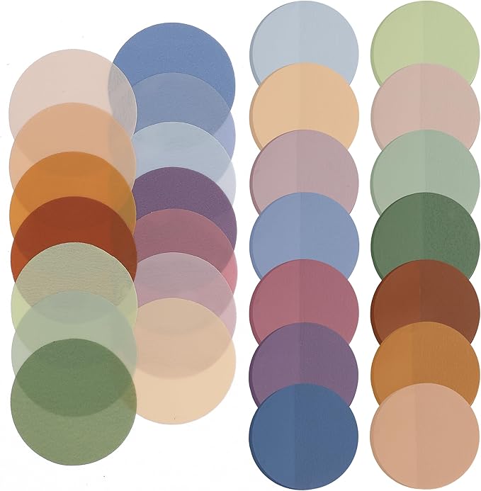 Mr. Pen- Round Transparent Sticky Notes, 1.1” Diameter, 14 Pads, 560 Sheets, Colorful, Water-Resistant See-Through Sticky Notes & Fineliner, Smooth Writing, Note Tabs for Bible Journaling, Studying