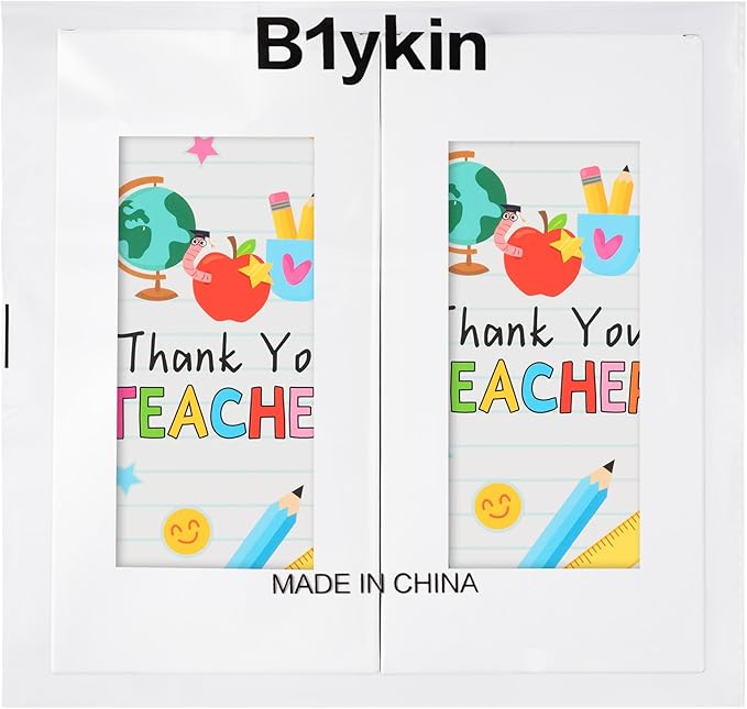 B1ykin Thank You Teacher Sticky Notes Set - Composition Line Teacher Self-Stick Notes Pad, 550 Sheets Writing Memo Pages Sticky Notepad for Teacher Appreciation Gifts, School Office Supplies (3Pcs)