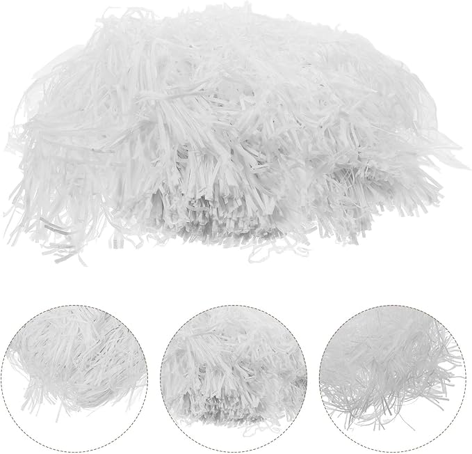 Ciieeo White Raffia Paper Shred Filler 500g Crinkle Packing Basket Stuffing for Boxes Wrapping Supplies Decorative Basket Filling Paper