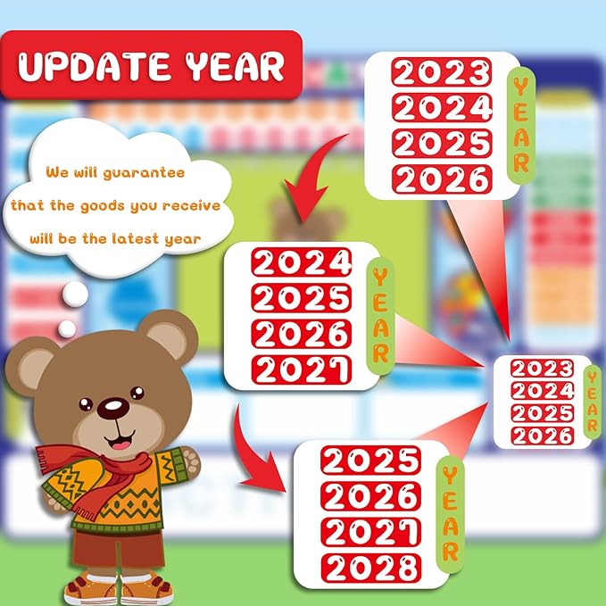 My Daily Calendar Felt Board for Kids Preschool Classroom Calendar 3.5Ft Circle Time Learning Center All About Today Activities Bear Dress Emotion Weather Season Days of the Week for Toddlers Learning