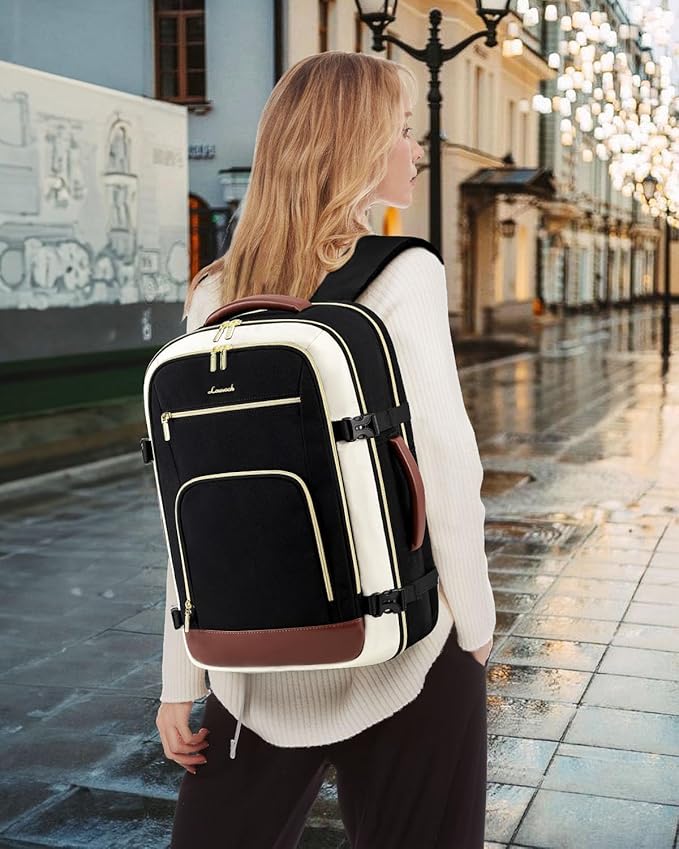 LOVEVOOK Carry On Travel Backpack For Women Flight Approved, 40L Large Personal Item Backpack Travel Bag for Airplanes, Business 17 Inch Laptop Backpack, Weekender Overnight Daypack, With 2 Cubes