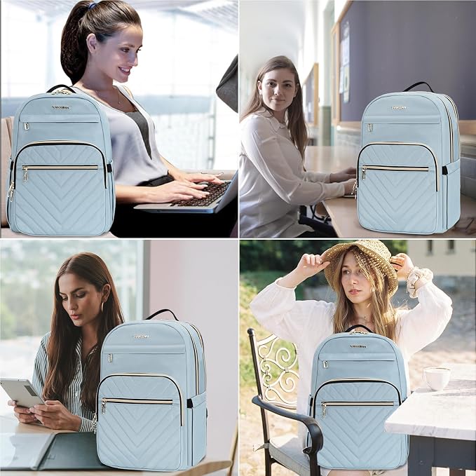 VANKEAN 15.6 Inch Laptop Backpack for Women Large Capacity Waterproof | Waterproof Backpacks Stylish Travel Bags Casual Daypacks for College, Business