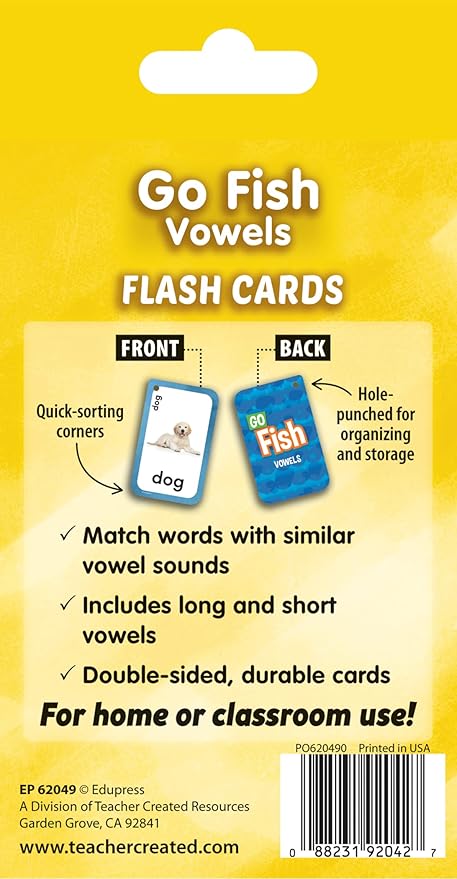 Go Fish Vowels Flash Cards (EP62049)