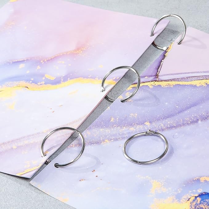 Loose Leaf Binder Rings 1 Inch (150 Pack) Sturdy Metal Rings for Index Cards, Flashcards, Notebook Paper, Office, School or Home
