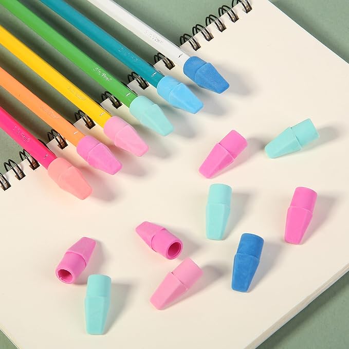 Mr. Pen- Pencil Erasers Toppers, 500 Pack, Colorful, Latex Free, No Smudge, Mr Pen Erasers for Pencils