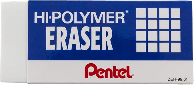 Pentel Hi-Polymer Eraser, Jumbo Size 12 pack(ZEH-20)