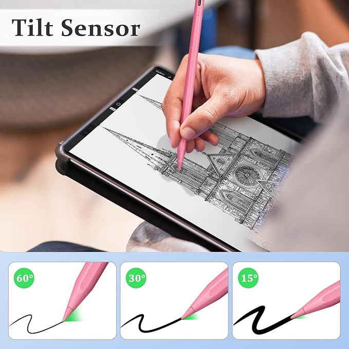 MEKO 8 Pack Replacement Tips for MEKO Fast Charging iPad Pencil ONLY-Pink