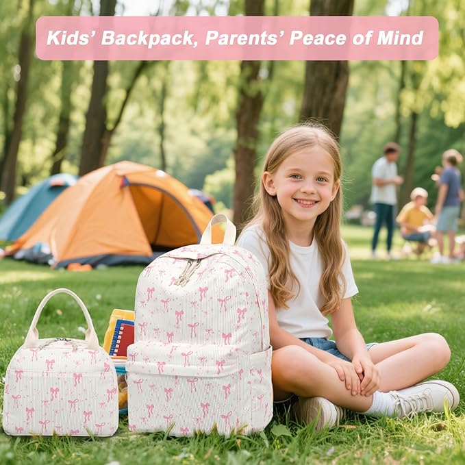 BTOOP School Backpack for Teens Large Corduroy Bookbag Lightweight 15.6 inch Laptop Bag for Girls Women Casual High School College