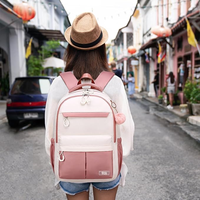 Backpack for School, Water Resistant Ergonomic Cute Bookbag for Teen Girls, College, Middle & High School Students Bookbag, Anti-Theft 15.6 Inch Laptop Backpack