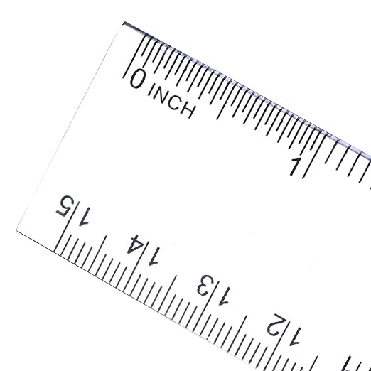 EBOOT 2 Pack Plastic Ruler Straight Ruler Plastic Measuring Tool for Student School Office(Clear,6 Inch Style)