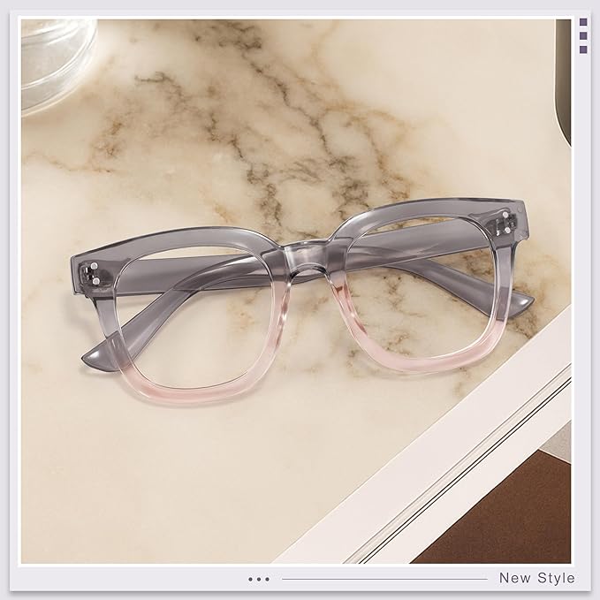 Madison Avenue Oversized Blue Light Blocking Glasses for Women Fashion Blue Light Blockers Anti Eyestrain & UV Protection Computer Eyeglasses (Gradient Purple)