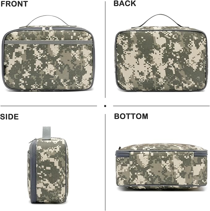 FlowFly Kids Lunch box Insulated Soft Bag Mini Cooler Back to School Thermal Meal Tote Kit for Girls, Boys, Digital