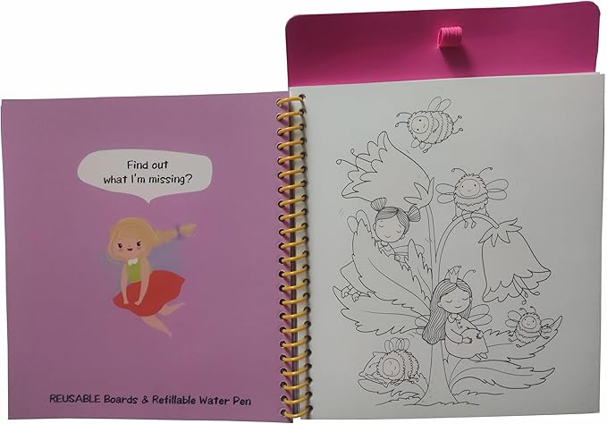 Magic Water Coloring Books for Children - Reusable Mess Free Water Reveal Art Kit with Water Pen, Travel Toys Easter Basket Stuffers for Kids Ages 3-12 Boys Girls Party Favors