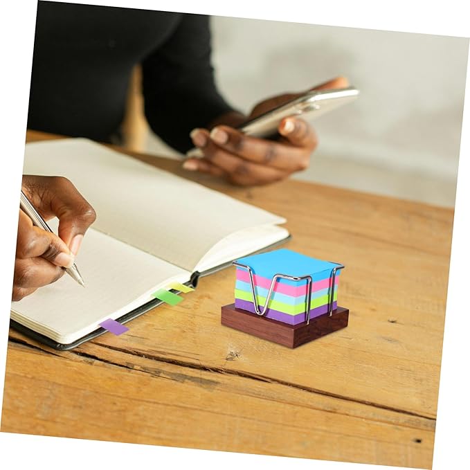 DOITOOL Note Pad Organizer Stylish Compact Note Papers Box for Desk Modern Minimalist School Supplies Storage Aesthetic Memo Holder for Office Home and School Decor