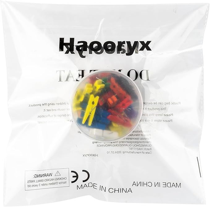 Haooryx Push Pin with Wooden Clips - 48Pcs Back To School Crayon Clothes Pin Shaped Tack Thumbtacks Pencil Ruler Notebook Photo Clip for Cork Bulletin Board Back to School Classroom Decor Teacher Gift