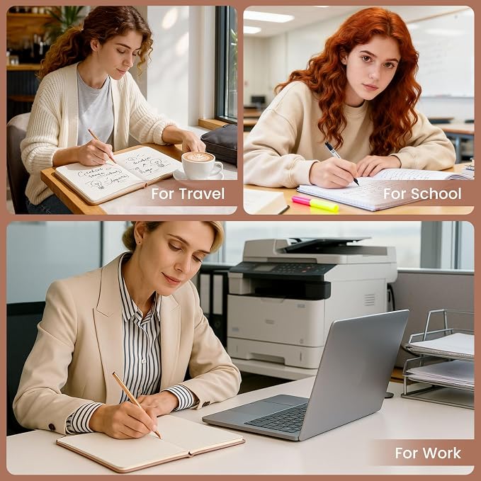 Dotted Journal Notebook Soft Cover PU Leather Journaling Notebooks for Women Men Writing Work Office School 160 Pages 100 GSM Thick Paper A5 Dotted 80 Sheets 5.79"x8.27", Dark Pink