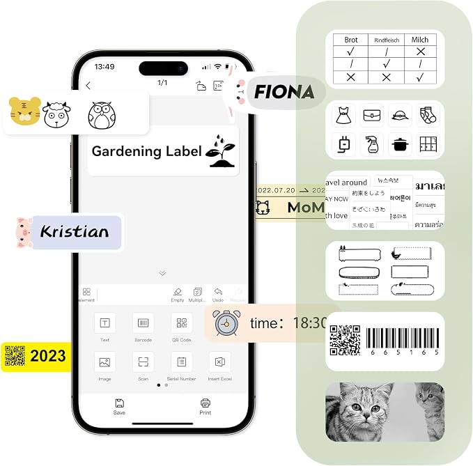 NIIMBOT Plant Label 13×45mm (0.51'' x 1.77''), Only for N1(B18) Label Maker | Suitable for Outdoor Indoor Plant Potted Tag, PET Material, Long Storage, Waterproof and High-Temperature Resistance, Clear