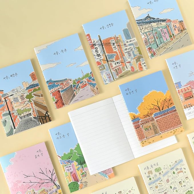 Monolike Stitch Mini Line Note Seoul-Alley Road 4p SET