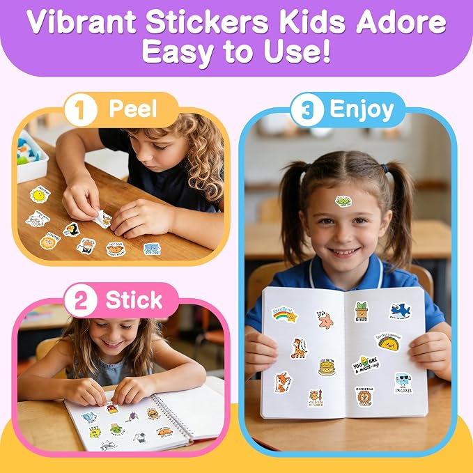 300pcs Teacher Stickers for Kids Classroom Must Haves - Waterproof Reward Stickers for Students, Teacher Supplies with Unique Designs - Perfect for Classroom Rewards & Home Encouragement