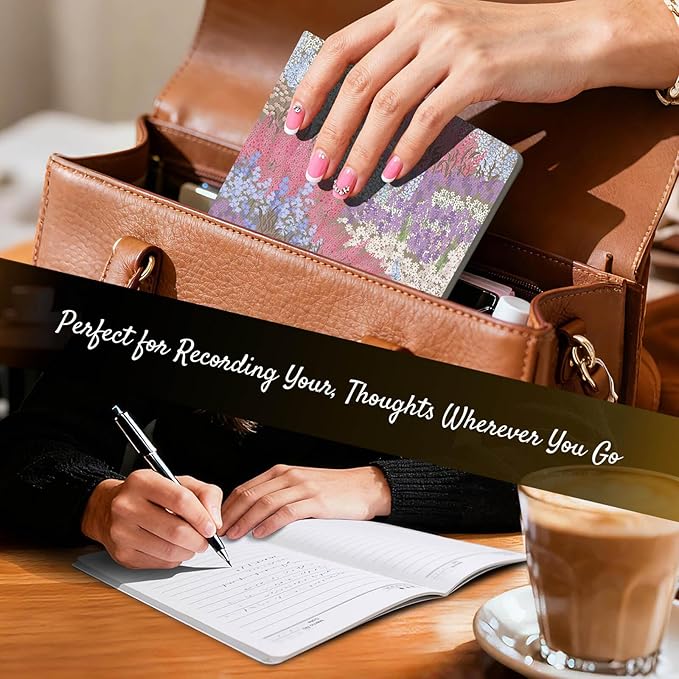 Stitched Composition Notebooks 2-Pack with Unique Art Designed Cover, A5 Lined Diary (8.2"L*5.5"W), Lay Flat Design, Thicked Paper Writes Smoothly for School and Office (Garden)