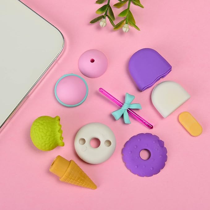 Food Earsers for Kids, 16 Pcs 3D Cute Mini Ice Cream Donut Take Apart Erasers, Cool Fun Puzzle Desk Pet Erasers for Girls