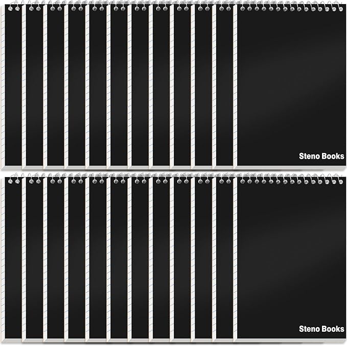 24 Pcs Steno Pads 6 x 9 in Top Spiral Notebook Bulk Pack Note Pad 1440 Total Sheets Gregg Rule Steno Notebooks for School Office Home Students Teachers Organized Daily Notes Planners