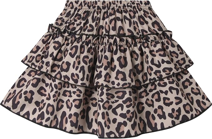 Little Girls Skirt Set - 2 Piece Short Sleeve Top Shirred Tiered Skirt Outfit Girls Spring Summer Clothes 3-8 Years