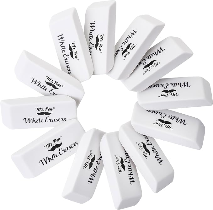 Mr. Pen- White Pencil Erasers Bulk, 36 Pack