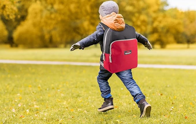 Trail maker 15 Inch Backpack for Kids, Preschool, Elementary & Middle School Students – Spacious Bookbag with Large Front Pocket, Adjustable Straps, Fits up to 13 Inch Laptop (Red)