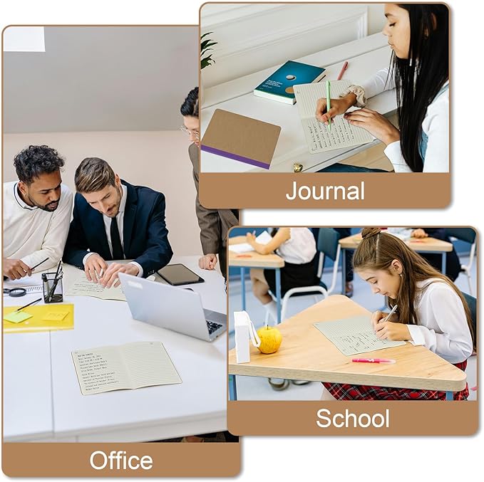 ZCZN 100 Pack Composition Notebooks Bulk, A5 Kraft Cover Lined Journals with Rainbow Spines for School, Business, Work and Daliy Use (100, 10 colors)
