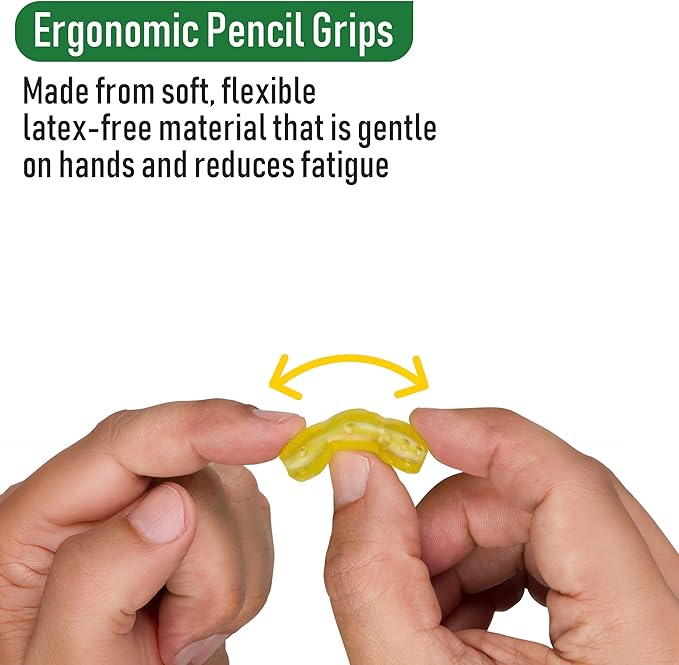 The Classics Extreme Gel Pencil Grips 100 Pack, Soft & Squishy, Ergonomic Comfort, Assorted Colors & Shapes, Fits Pencils, Pens, Fun for Kids, Durable, Cool Designs, School Supplies, Handwriting Aid