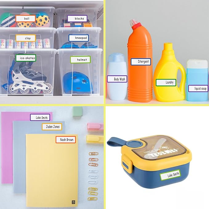 Name Labels for Kids Stuff Daycare, Waterproof Labels for School Supplies, 126 PCS Water Bottle Label, Personalized Name Stickers Tags for Sippy Cup, Lunch Box, Self-Laminating Dishwasher Safe