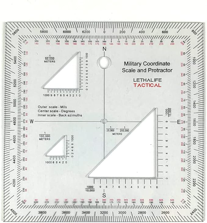 Pack of 5 Military Protractors for Land Nav