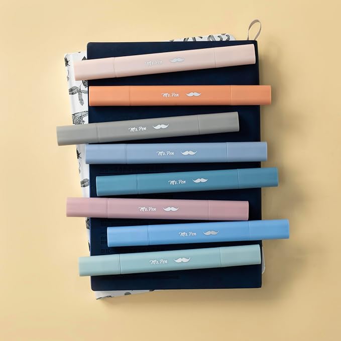 Mr. Pen- Aesthetic Bible Highlighters No Bleed Through Assorted Color, 8pcs | Ocean Mist, Cute Highlighter Dual Tip for Journaling Supplies and School Accessories, Bible Highlighters and Pens No Bleed