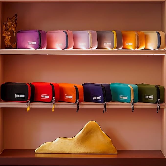 ECHSRT Large Capacity Pencil Case with Hidden Pocket, 1200D Oxford Fabric Zipper Pencil Pouch with Handle, Multi-Pocket Stationery Organizer for Office, College, Travel and Daily Carry, Light Purple