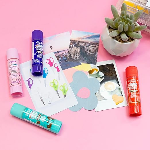 BAZIC Products Scented Glue Sticks, Washable, Assorted Scents 6 Grams, Smooth All Purpose Acid Free Clear Glue Stick for Photos Paper Kids Students at Home School Office (4/Pack), 24-Pack