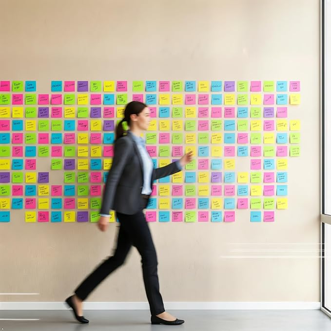 (20 Pads) Sticky Notes 3x3 in,Bright Colors Notepads,Colorful Stickies,Super Sticking Power,Memo Note Pads,Post on Windows Doors,Office,School,Strong Adhesive,Recyclable,Easy to Write on,Hold Well