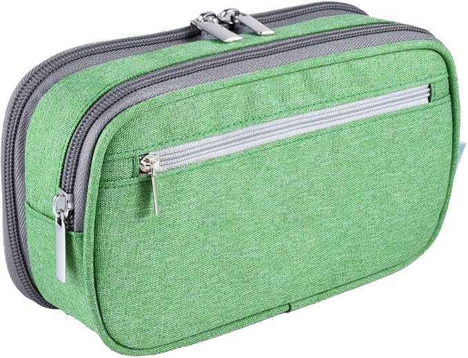 Chelory Big Pencil Case Large Capacity Pencil Bag Pouch High Storage Pen Holder Marker Makeup Bag Office Desk Stationery Organizer Supplies Adults-Green
