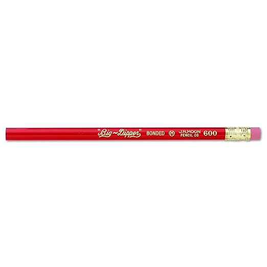 JRM600T "Big-Dipper" Pencils with Eraser, 1.4" Height, 3" Wide, 8.3" Length (12 Count)